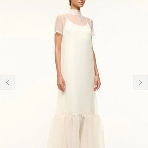 STAUD Cream Sheer Maxi Dress